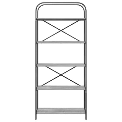 vidaXL Bookshelf 5-Tier 80 x 30 x 183 cm Engineered wood Grey Sonoma 5