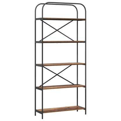 vidaXL Bookshelf 5-Tier 80 x 30 x 183 cm Engineered wood Old Wood 2