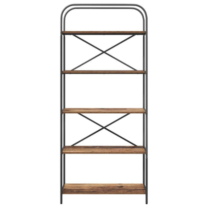 vidaXL Bookshelf 5-Tier 80 x 30 x 183 cm Engineered wood Old Wood 5