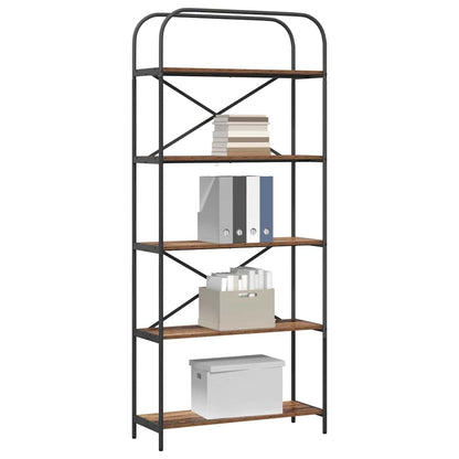 vidaXL Bookshelf 5-Tier 80 x 30 x 183 cm Engineered wood Old Wood 3