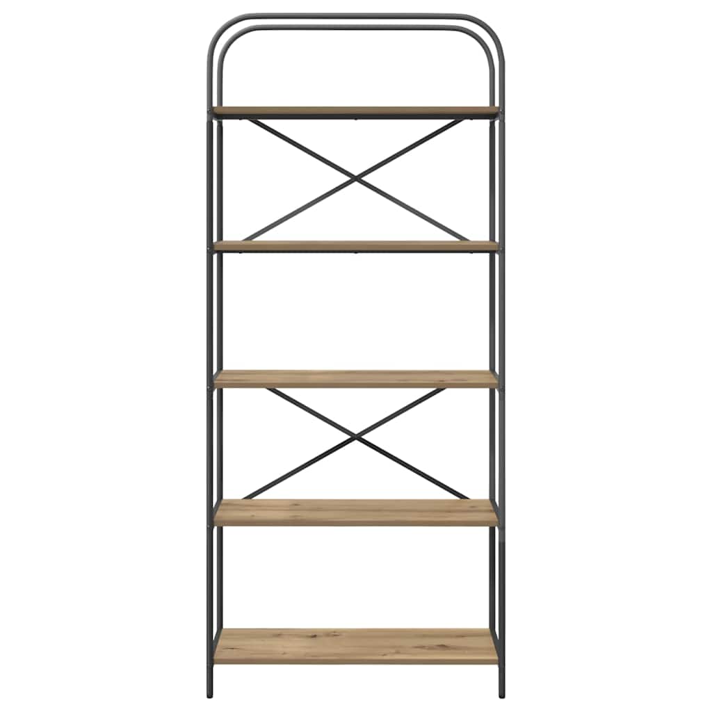 vidaXL Bookshelf 5-Tier 80 x 30 x 183 cm Engineered wood Artisan Oak 5