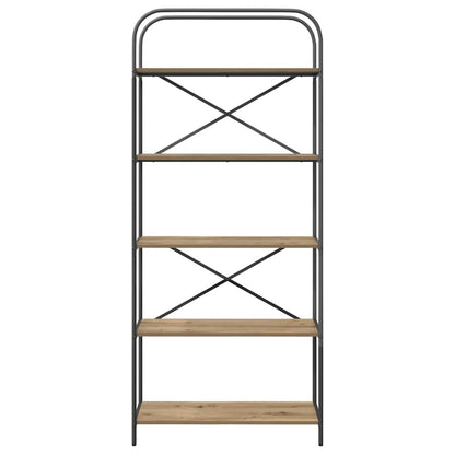 vidaXL Bookshelf 5-Tier 80 x 30 x 183 cm Engineered wood Artisan Oak 5