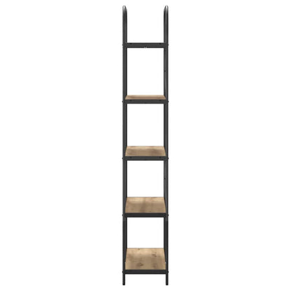 vidaXL Bookshelf 5-Tier 80 x 30 x 183 cm Engineered wood Artisan Oak 6