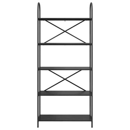 vidaXL Bookshelf 5-Tier 80 x 30 x 183 cm Engineered wood Black Oak 5