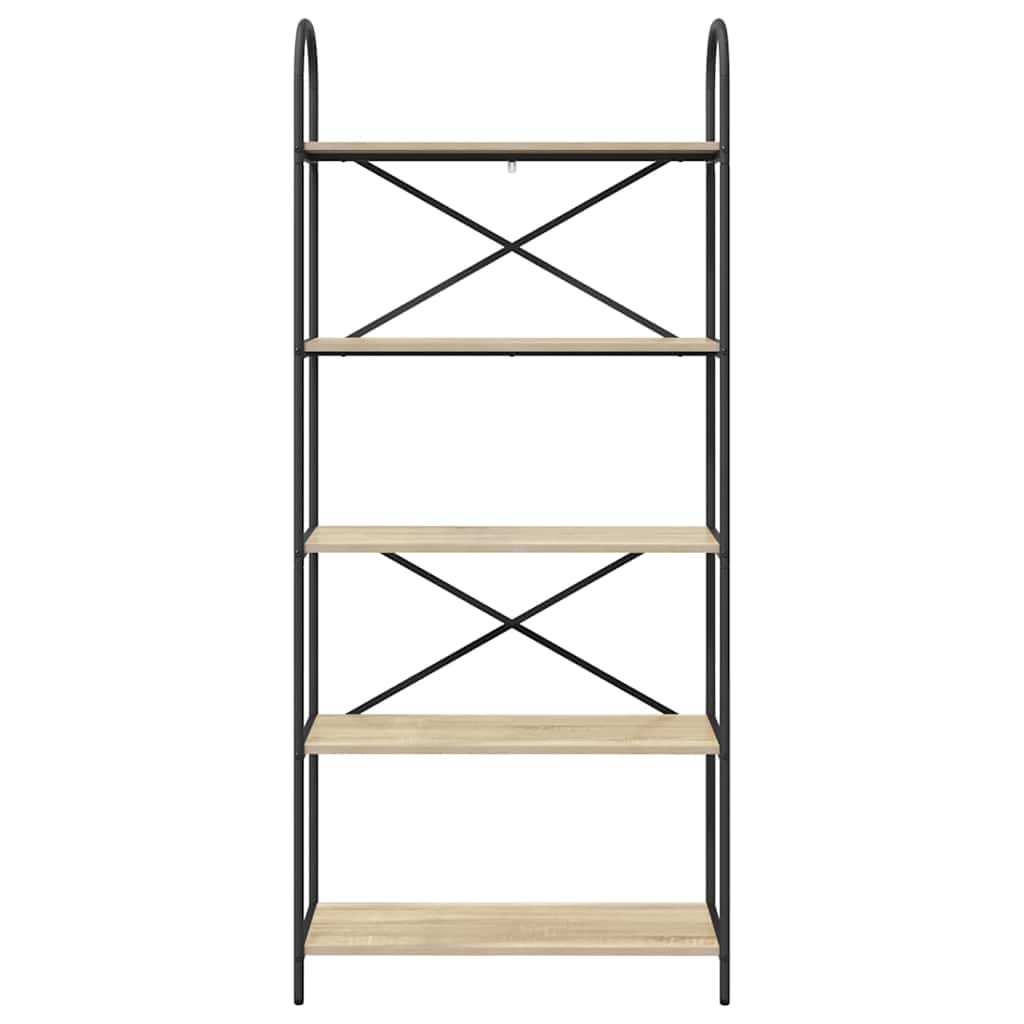 vidaXL Bookshelf 5-Tier 80 x 30 x 183 cm Engineered wood Sonoma Oak 5