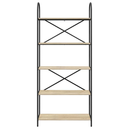vidaXL Bookshelf 5-Tier 80 x 30 x 183 cm Engineered wood Sonoma Oak 5