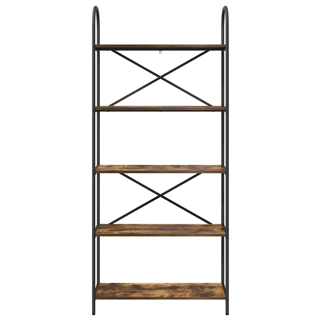 vidaXL Bookshelf 5-Tier 80 x 30 x 183 cm Engineered wood Smoked Oak 5