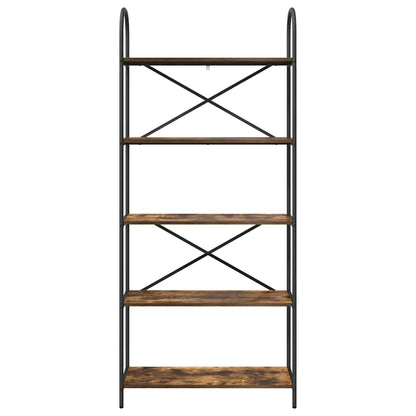 vidaXL Bookshelf 5-Tier 80 x 30 x 183 cm Engineered wood Smoked Oak 5