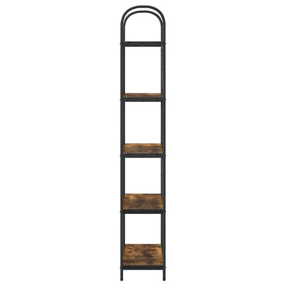 vidaXL Bookshelf 5-Tier 80 x 30 x 183 cm Engineered wood Smoked Oak 6