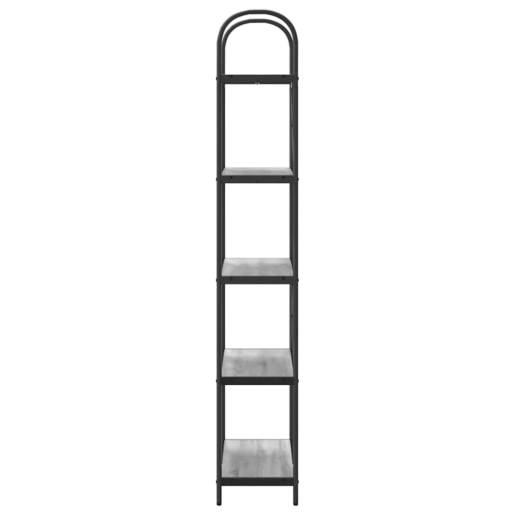 vidaXL Bookshelf 5-Tier 80 x 30 x 183 cm Engineered wood Grey Sonoma 6