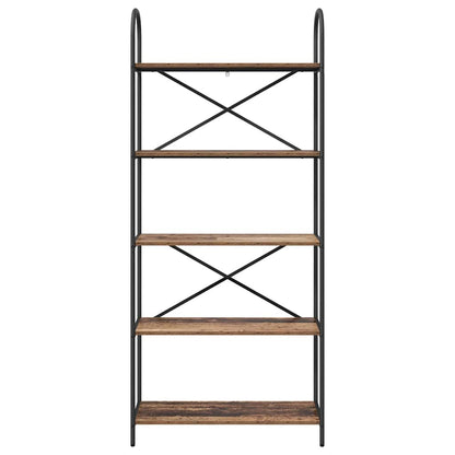 vidaXL Bookshelf 5-Tier 80 x 30 x 183 cm Engineered wood Old Wood 5