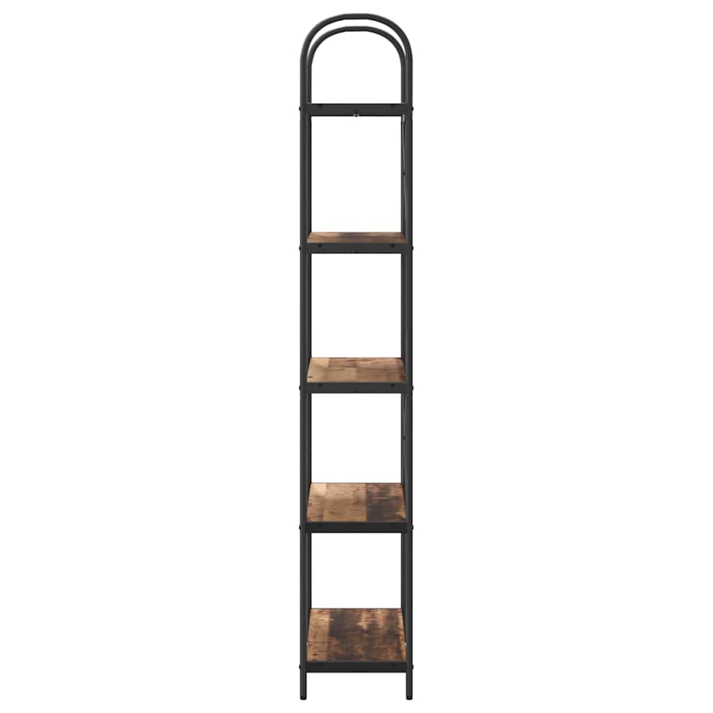 vidaXL Bookshelf 5-Tier 80 x 30 x 183 cm Engineered wood Old Wood 6