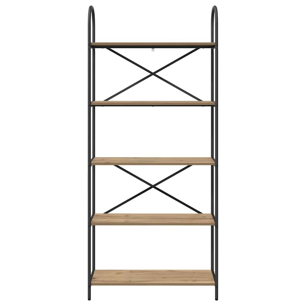 vidaXL Bookshelf 5-Tier 80 x 30 x 183 cm Engineered wood Artisan Oak 5