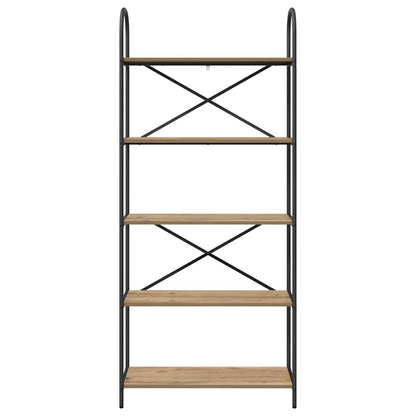 vidaXL Bookshelf 5-Tier 80 x 30 x 183 cm Engineered wood Artisan Oak 5