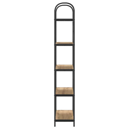 vidaXL Bookshelf 5-Tier 80 x 30 x 183 cm Engineered wood Artisan Oak 6