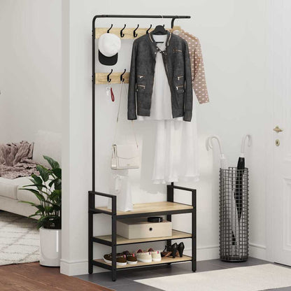 vidaXL Coat Rack Sonoma Oak 75 x 34 x 184 cm Engineered wood 4