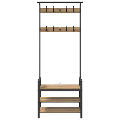 vidaXL Coat Rack Artisan Oak 75 x 34 x 184 cm Engineered wood 5