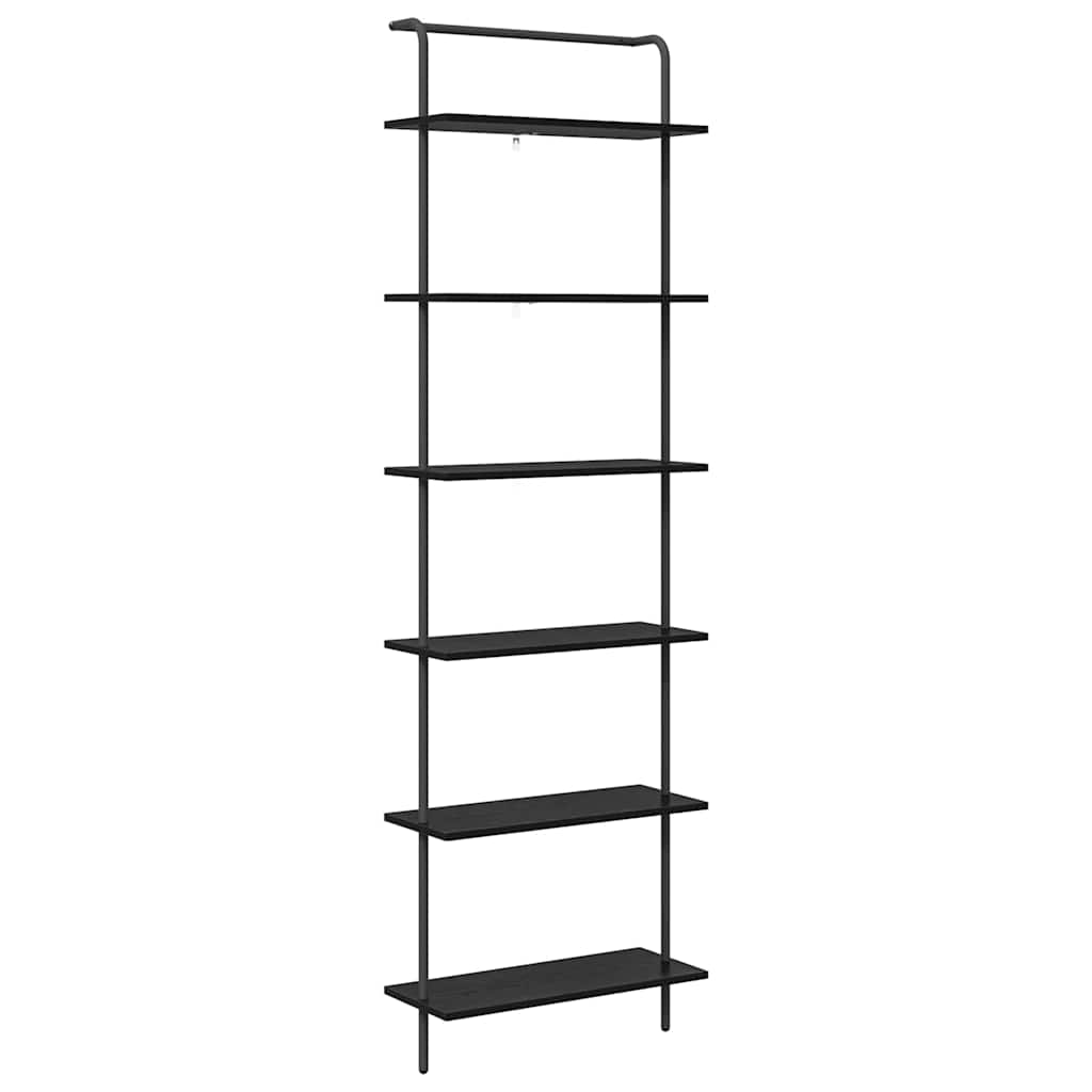 vidaXL Bookshelf 6-Tier 60 x 24 x 203 cm Engineered wood Black Oak 2