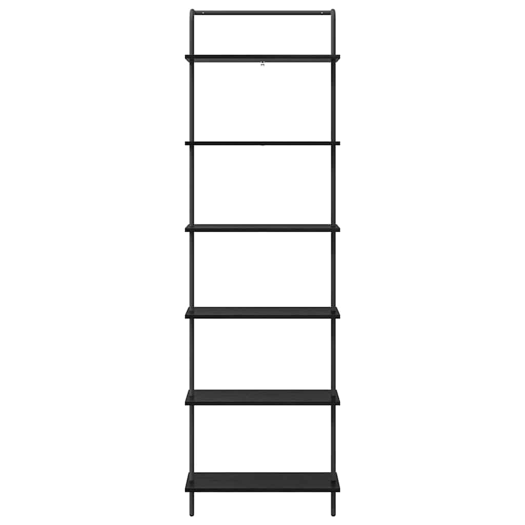 vidaXL Bookshelf 6-Tier 60 x 24 x 203 cm Engineered wood Black Oak 5