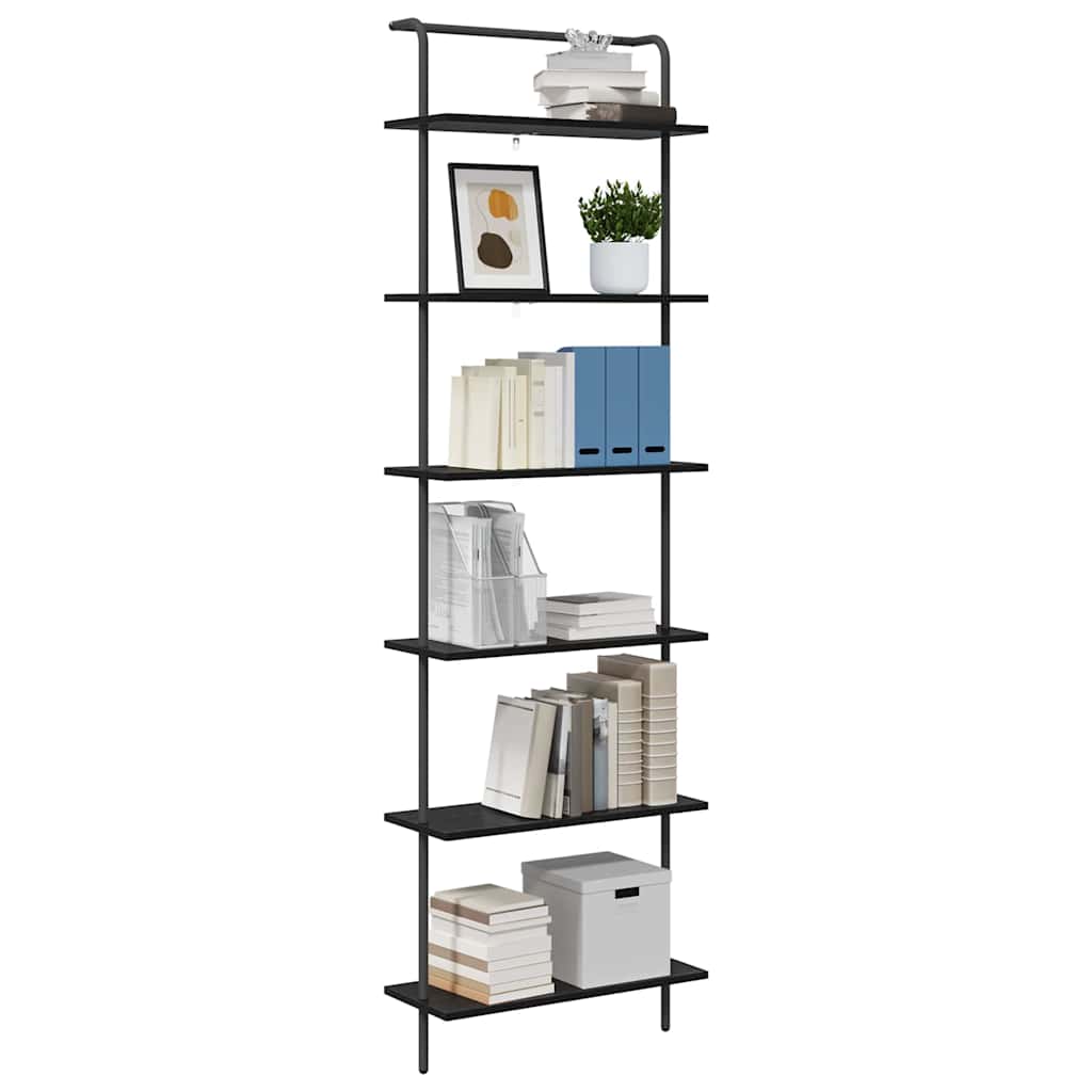 vidaXL Bookshelf 6-Tier 60 x 24 x 203 cm Engineered wood Black Oak 3