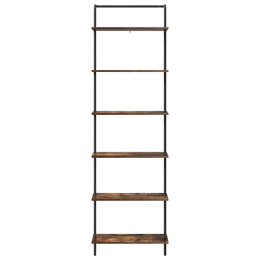 vidaXL Bookshelf 6-Tier 60 x 24 x 203 cm Engineered wood Smoked Oak 5