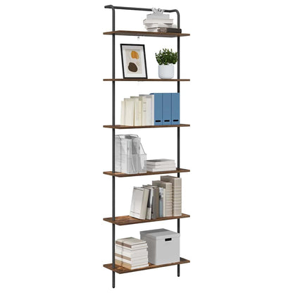 vidaXL Bookshelf 6-Tier 60 x 24 x 203 cm Engineered wood Smoked Oak 3