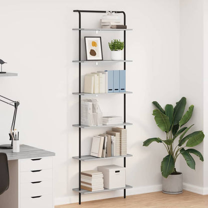 vidaXL Bookshelf 6-Tier 60 x 24 x 203 cm Engineered wood Grey Sonoma 1