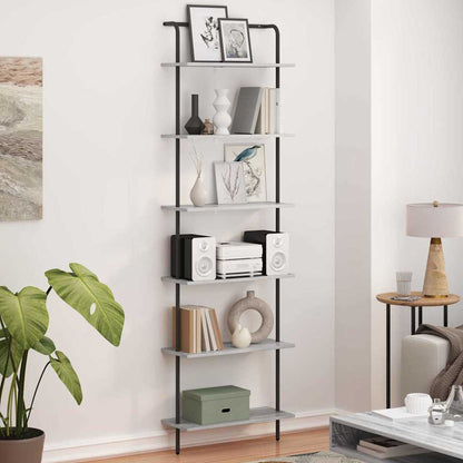 vidaXL Bookshelf 6-Tier 60 x 24 x 203 cm Engineered wood Grey Sonoma 4