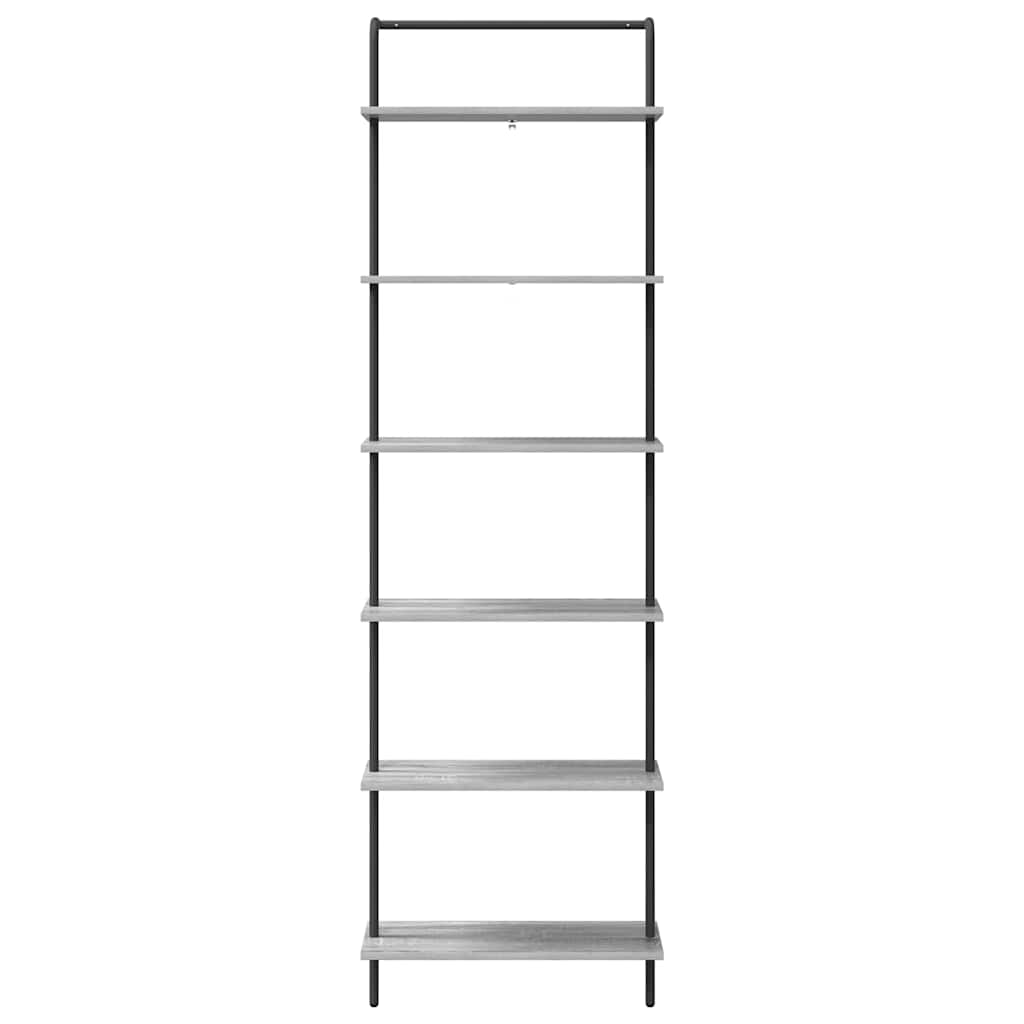vidaXL Bookshelf 6-Tier 60 x 24 x 203 cm Engineered wood Grey Sonoma 5