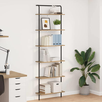 vidaXL Bookshelf 6-Tier 60 x 24 x 203 cm Engineered wood Artisan Oak 1
