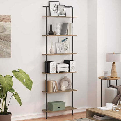 vidaXL Bookshelf 6-Tier 60 x 24 x 203 cm Engineered wood Artisan Oak 4