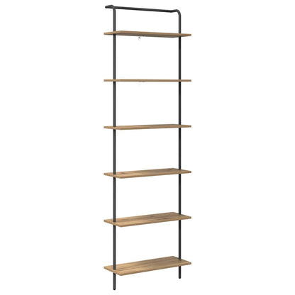 vidaXL Bookshelf 6-Tier 60 x 24 x 203 cm Engineered wood Artisan Oak 2