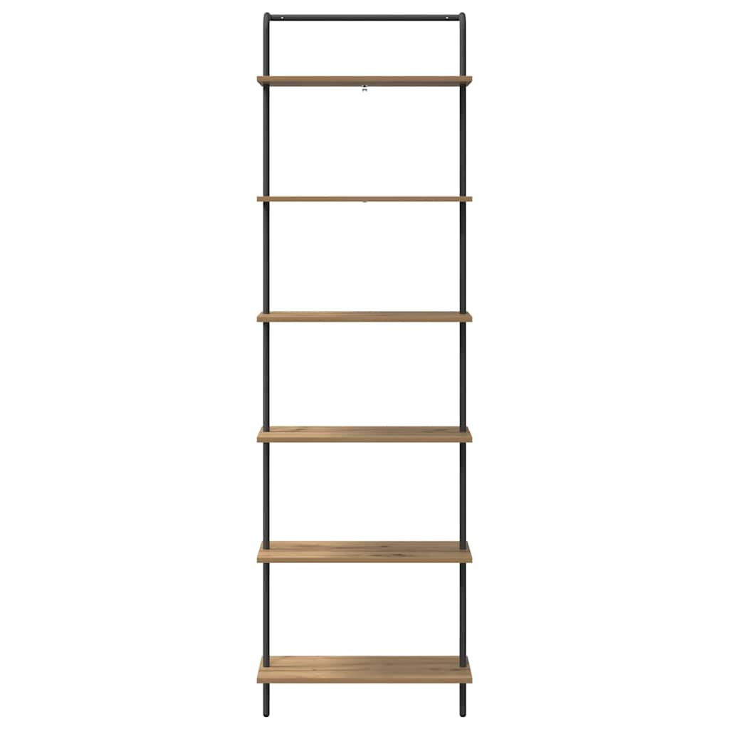 vidaXL Bookshelf 6-Tier 60 x 24 x 203 cm Engineered wood Artisan Oak 5