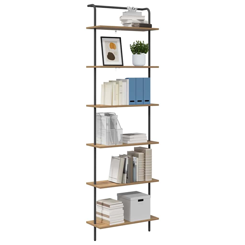 vidaXL Bookshelf 6-Tier 60 x 24 x 203 cm Engineered wood Artisan Oak 3