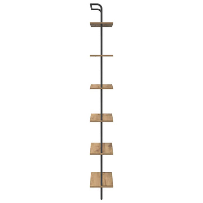 vidaXL Bookshelf 6-Tier 60 x 24 x 203 cm Engineered wood Artisan Oak 6