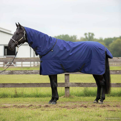 vidaXL Horse Blanket Full Navy Blue 165 cm Polyester 1
