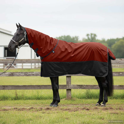 vidaXL Horse Blanket Bordeaux and Black 155 cm Polyester 1