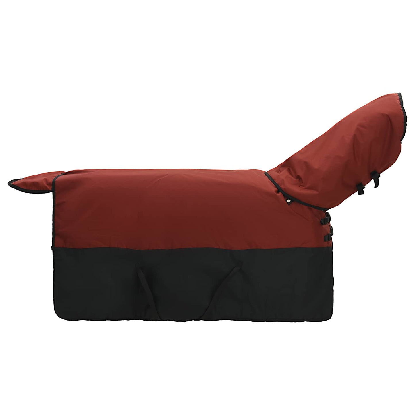 vidaXL Horse Blanket Bordeaux and Black 165 cm Polyester 2