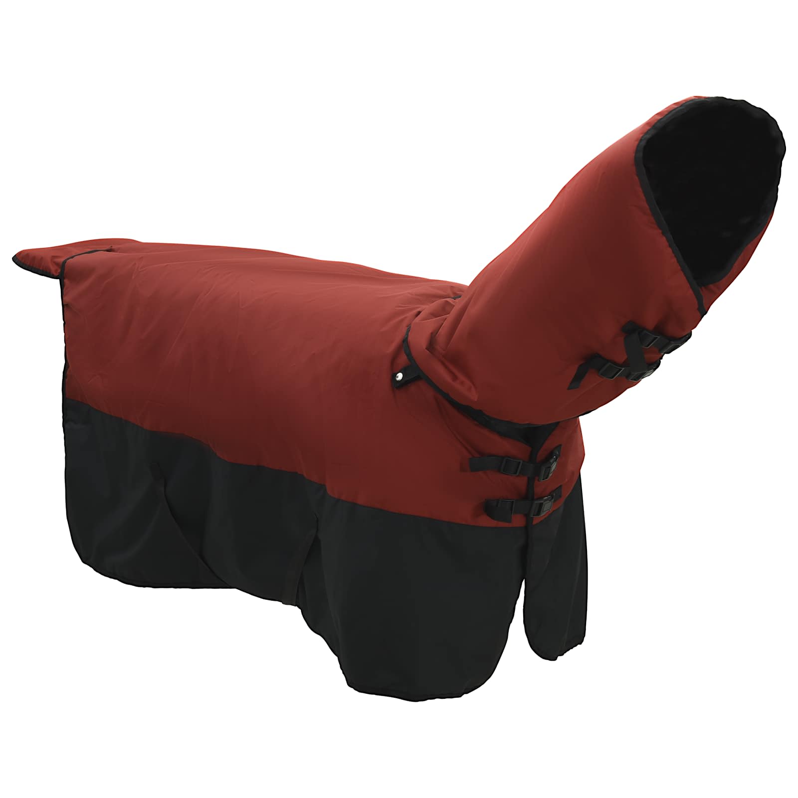 vidaXL Horse Blanket Bordeaux and Black 165 cm Polyester 3