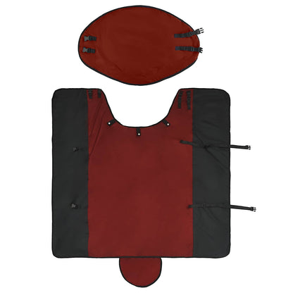 vidaXL Horse Blanket Bordeaux and Black 165 cm Polyester 5