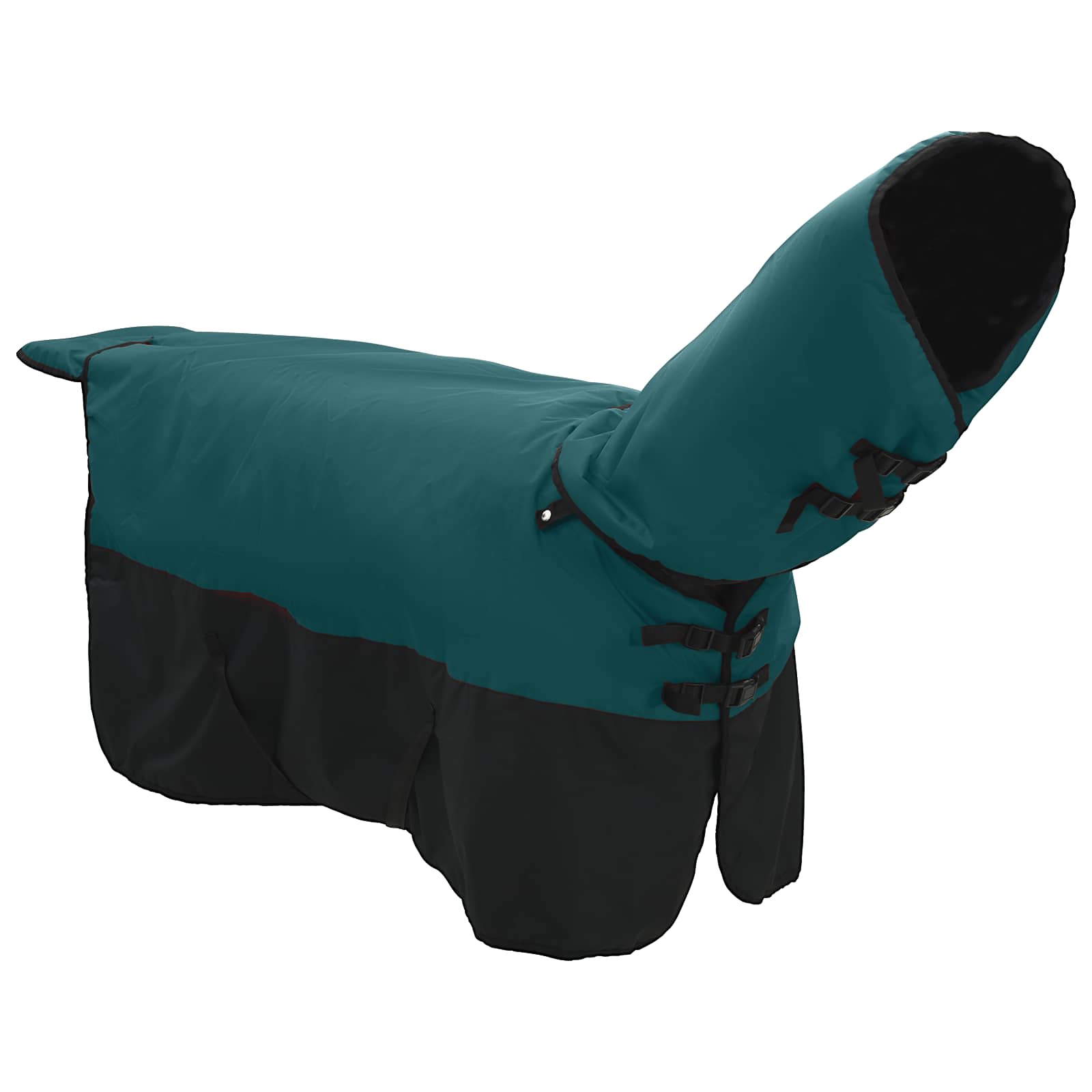 vidaXL Horse Blanket Dark Green and Black 165 cm Polyester 3