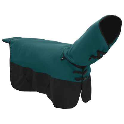 vidaXL Horse Blanket Dark Green and Black 165 cm Polyester 3