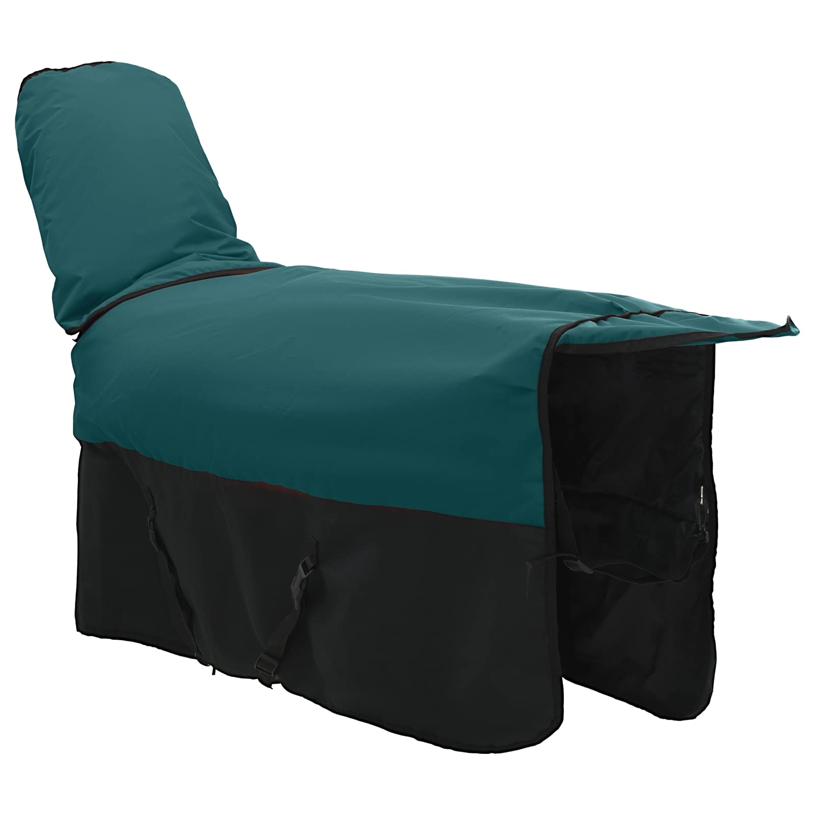 vidaXL Horse Blanket Dark Green and Black 165 cm Polyester 4