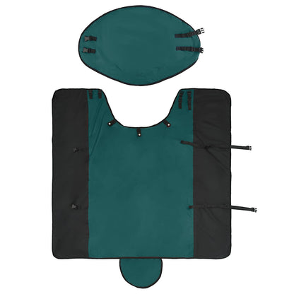 vidaXL Horse Blanket Dark Green and Black 165 cm Polyester 5
