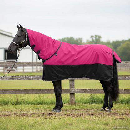 vidaXL Horse Blanket Pink and Black 165 cm Polyester 1