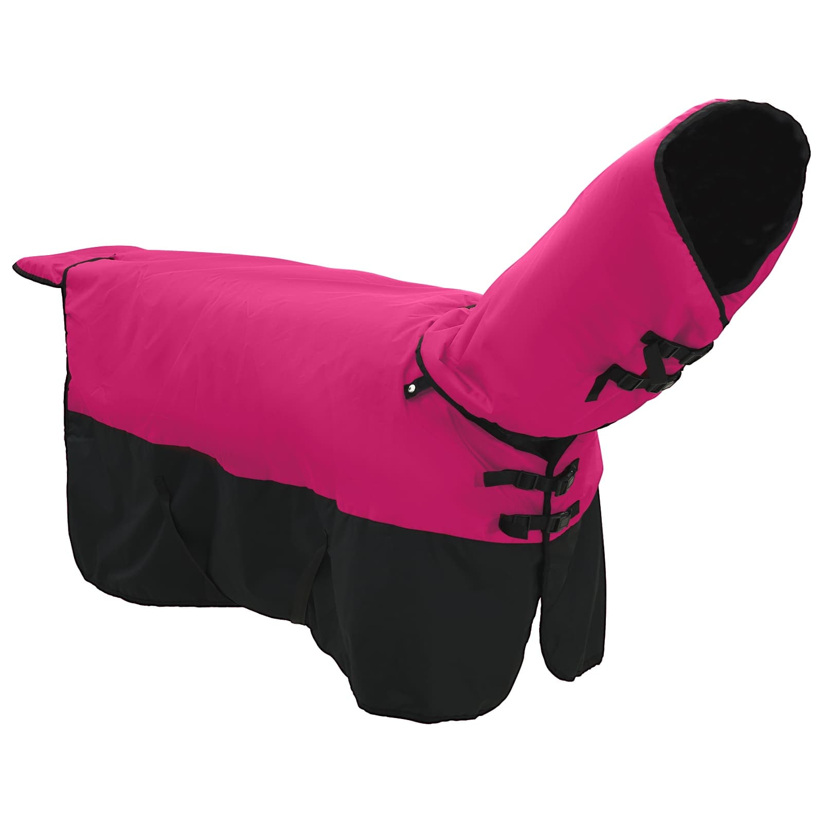 vidaXL Horse Blanket Pink and Black 165 cm Polyester 3