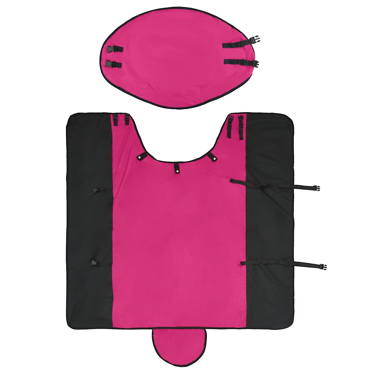 vidaXL Horse Blanket Pink and Black 165 cm Polyester 5
