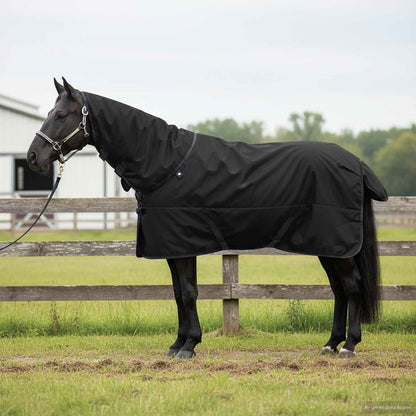 vidaXL Horse Blanket Full Black 165 cm Polyester 1
