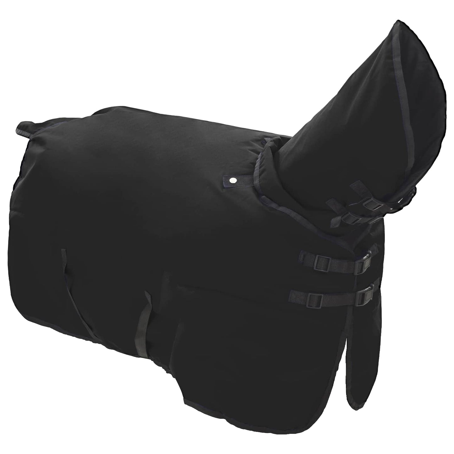 vidaXL Horse Blanket Full Black 165 cm Polyester 3