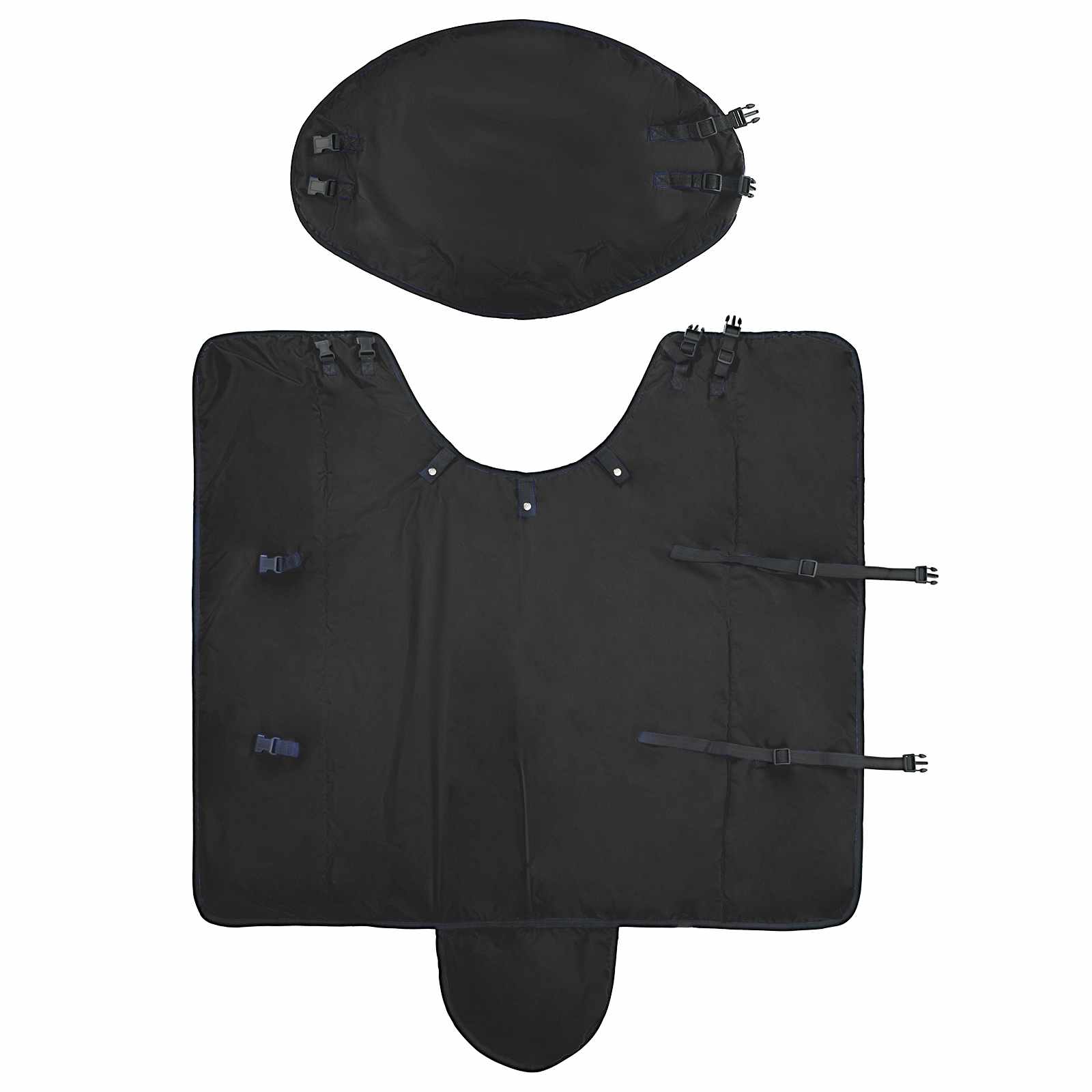 vidaXL Horse Blanket Full Black 165 cm Polyester 5